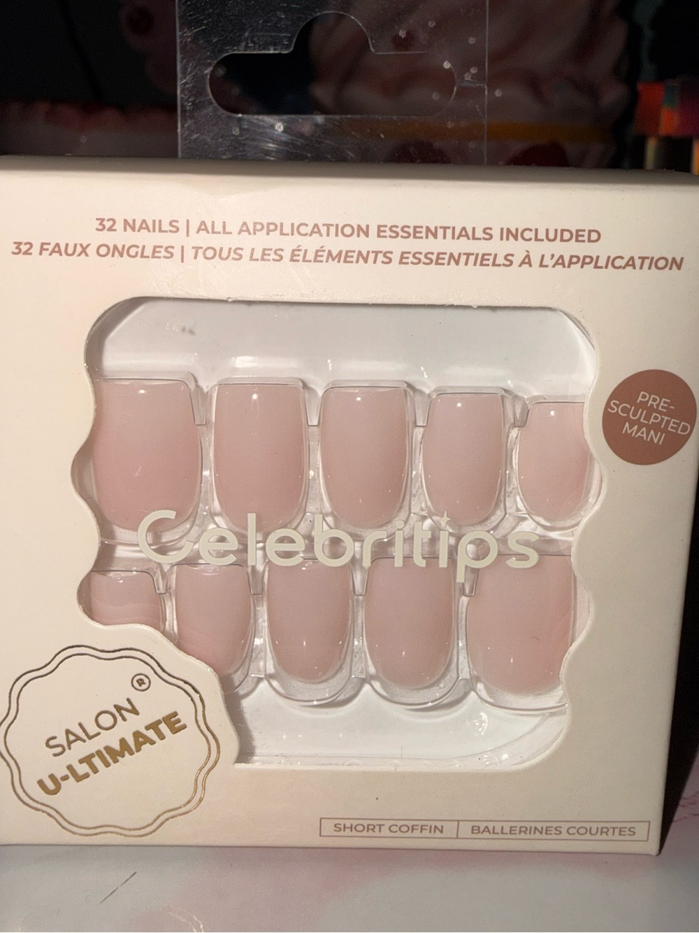 Celebritips Salon U-ltimate “Bare Milk” Short Coffin Press-On Nails